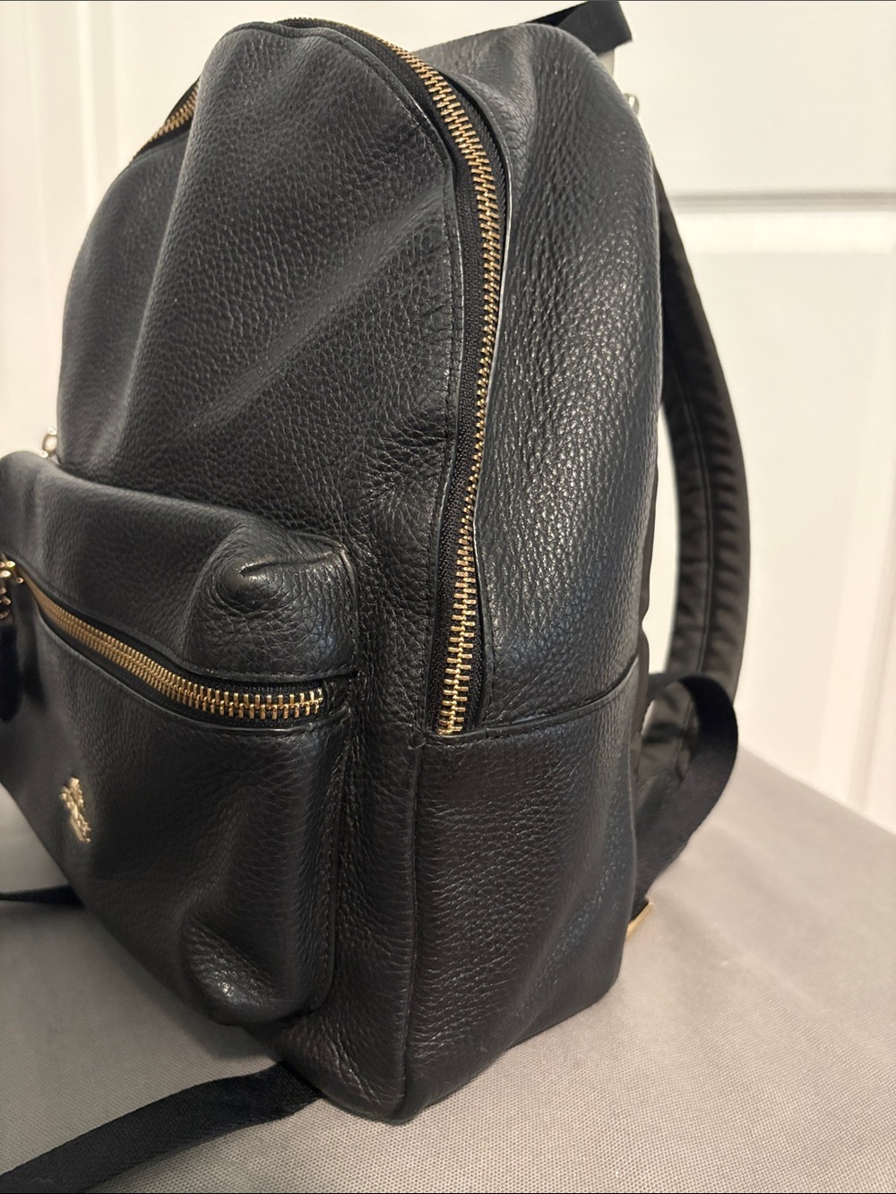 COACH Black Pebbled Leather Medium Sz Backpack - Picture 4 of 10